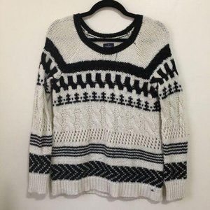 AEO chunky mixed media cable knit sweater AU11